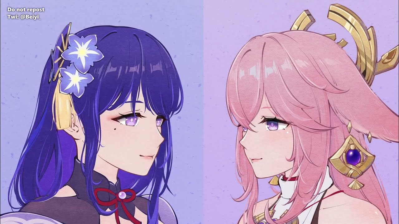 【Genshin fanart】 RaidenEi x YaeMiko | 鸣神组 | 前行