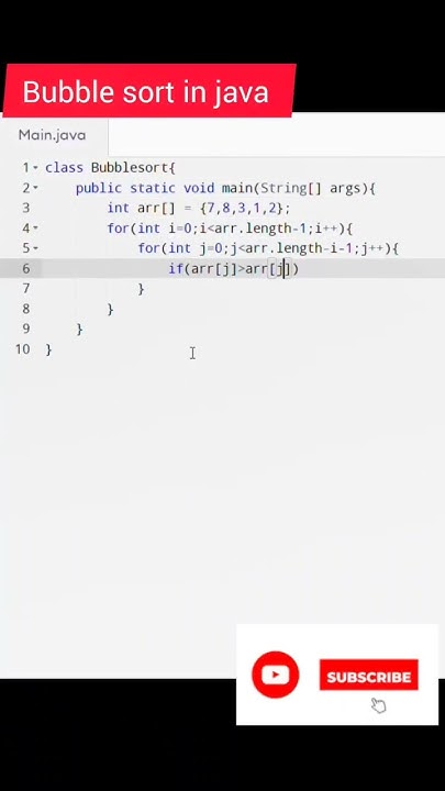 Bubble Sort in java #java #javaprojects #education #shorts - YouTube