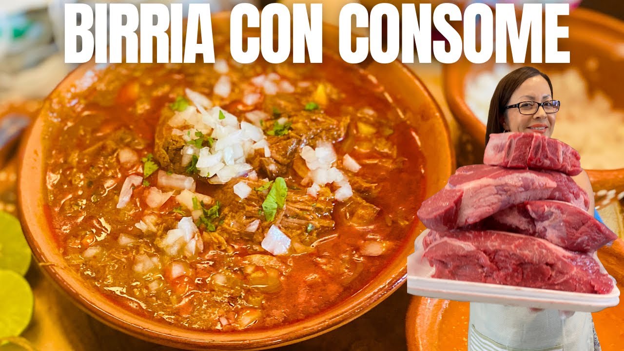 LA MEJOR BIRRIA DE RES CASERA CON CONSOME! Lista para QUESABIRRIA TACOS |  Paso a Paso - YouTube