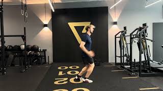 Ankle leaps split stance alternating