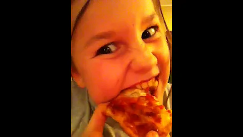Eating homemade pizza