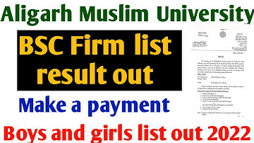 AMU Today BSC firm list results various courses 2022