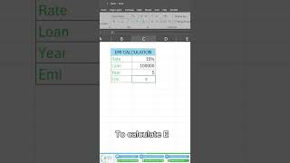 How to calculate EMI in MS excel sheet? #excelformula #microsoft #sera