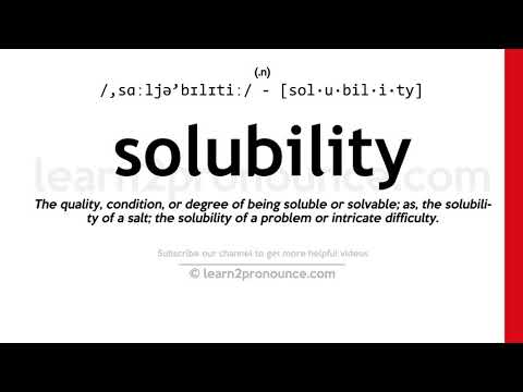 Pronunciation of Solubility | Definition of Solubility