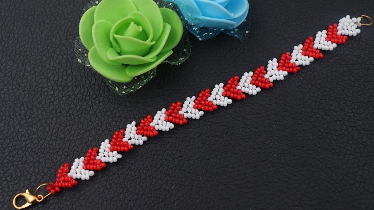 Beaded Heart Bracelet Made With Seed Beads//Bracelet Making Tutorial//How  To Make Bracelet/ Handmade 