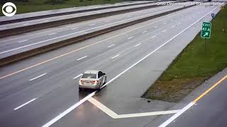 Ohio driver goes in reverse on highway