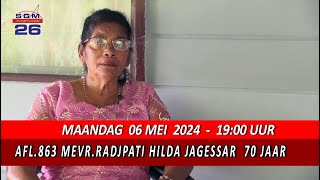 AFL 863 MEVR RADJPATI HILDA JAGESSAR 70 JAAR