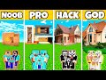 Minecraft Battle : New Prime Mansion House Build Challenge - Noob vs Pro vs Hacker vs God