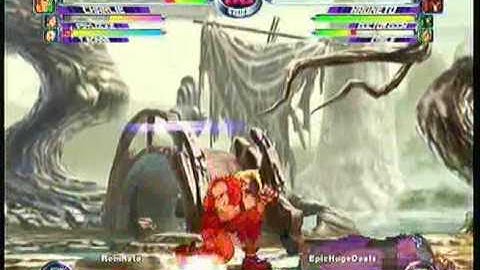 MvC2 Online (360): Brett (Cha/Psy/Tron) vs Epic Huge Deals (Jesus) 4 .:11.24.09:.