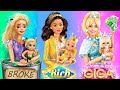 Rich broke and giga rich barbies with their babies  33 diys