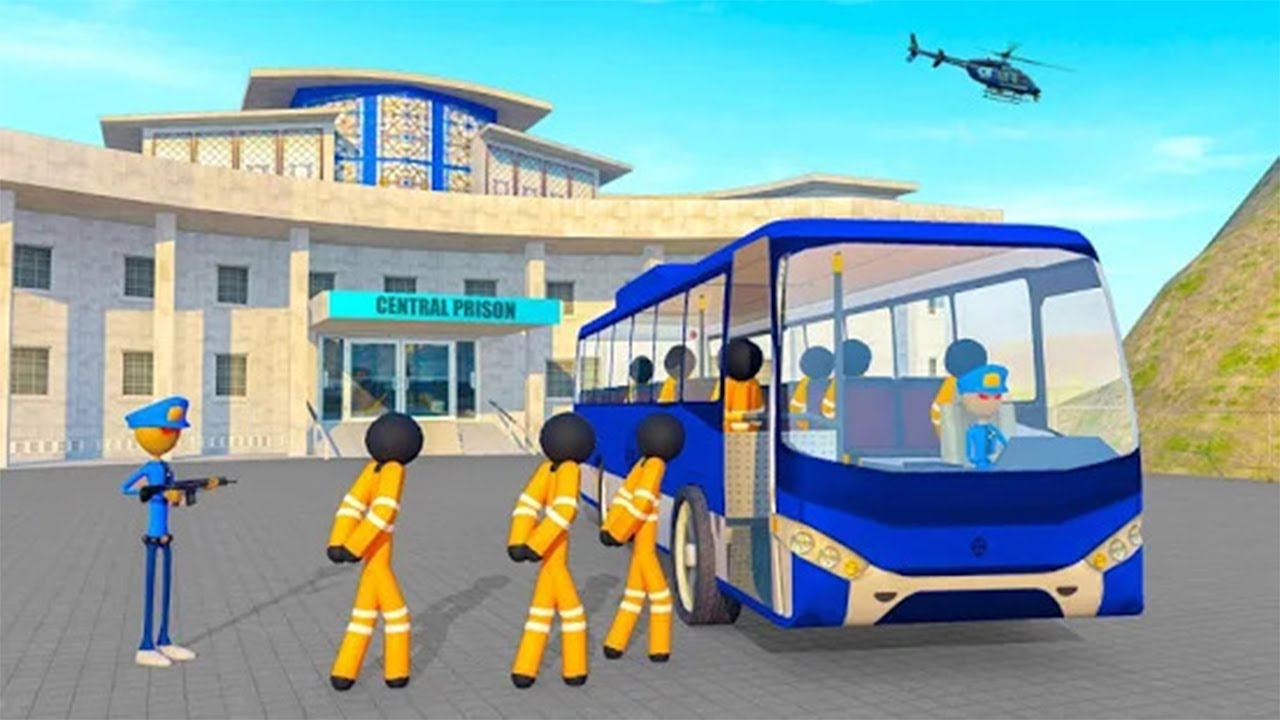 Transport Stickman Prisoner Bus Driving । Stickman Prisoner Transport by Bus । Android Gameplay