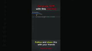 Learn to generate OTP in one line  🔥👨‍💻 #learnpython #pythonintamil #pythonbeginner #shorts