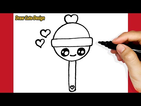 HOW TO DRAW A CUTE LOLLIPOP, DRAW CUTE DESIGN - YouTube