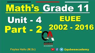 2. Math's EUEE 2004 - 2016 | Grade 11 Unit 4 Determinant | Entrance | Exam | Part 2 | A/Oromoo