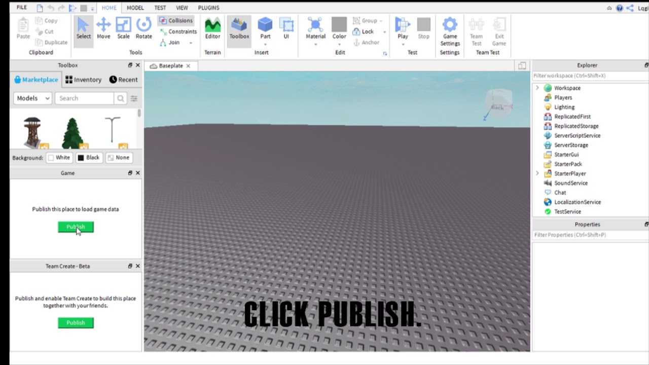 How To Make Your Baseplate Bigger In Roblox Studio Youtube - roblox my place is a blank baseplate
