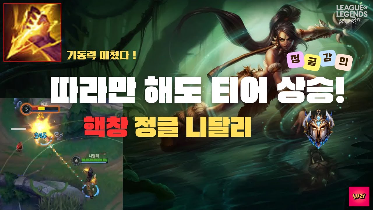 따라만 해도 티어 상승!! 니달리 정글 [와일드리프트]