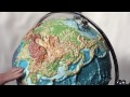 1world globes  maps  raised relief globe