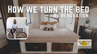 We love a turned bed in an RV and this how we do it