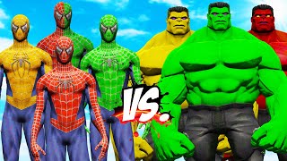 TEAM SPIDER-MAN COLOR VS TEAM HULK COLOR - EPIC SUPERHEROES WAR