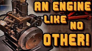 RARE!   Antique Homebuilt Two Cylinder Opposed Piston Engine. WILL IT RUN?