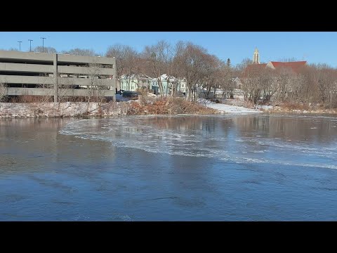 Ice disk returns to Presumpscot River in Westbrook, Maine