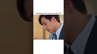 “Bandaging her finger like a baby "😂😂 #thaidramas #dearmysecretary#popular #kdrama #ytshorts
