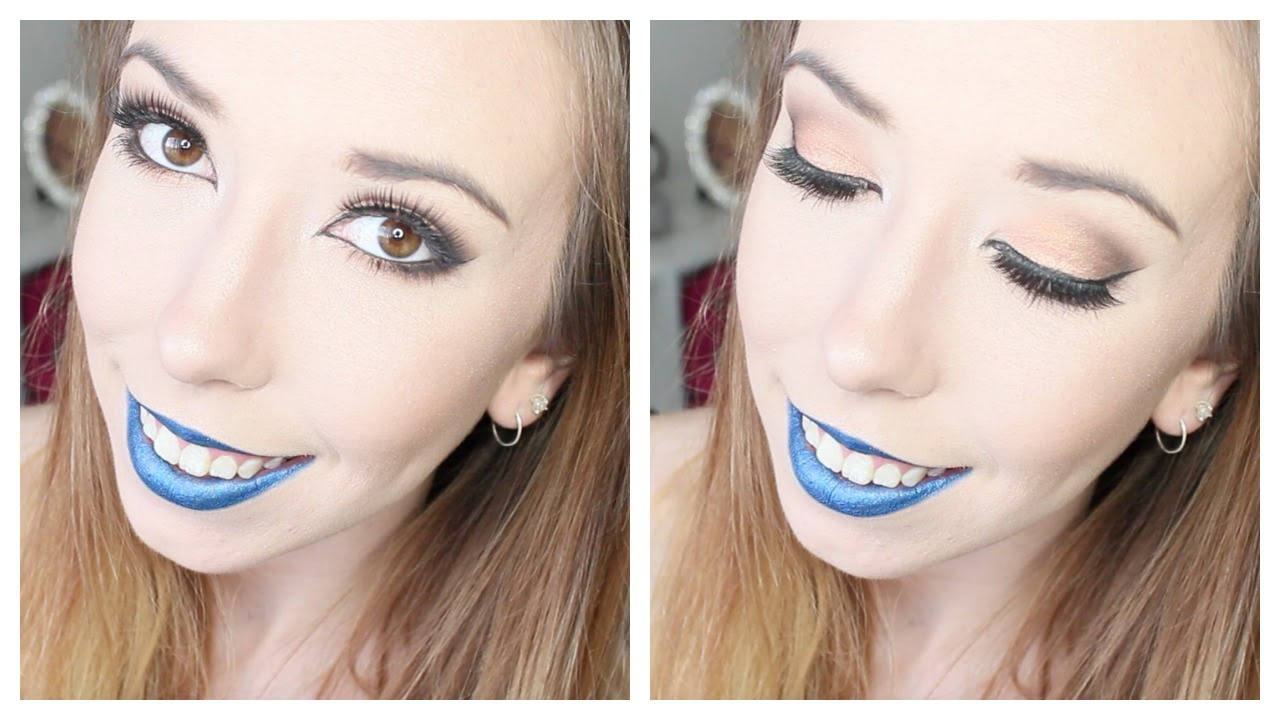 Copper Eyes & Blue Lips ♡ Makeup Tutorial YouTube