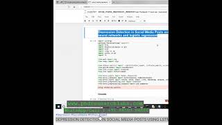 DEPRESSION DETECTION IN SOCIAL MEDIA POSTS USING LSTM WITH CNN & LOGISTIC PYTHON PROJECT