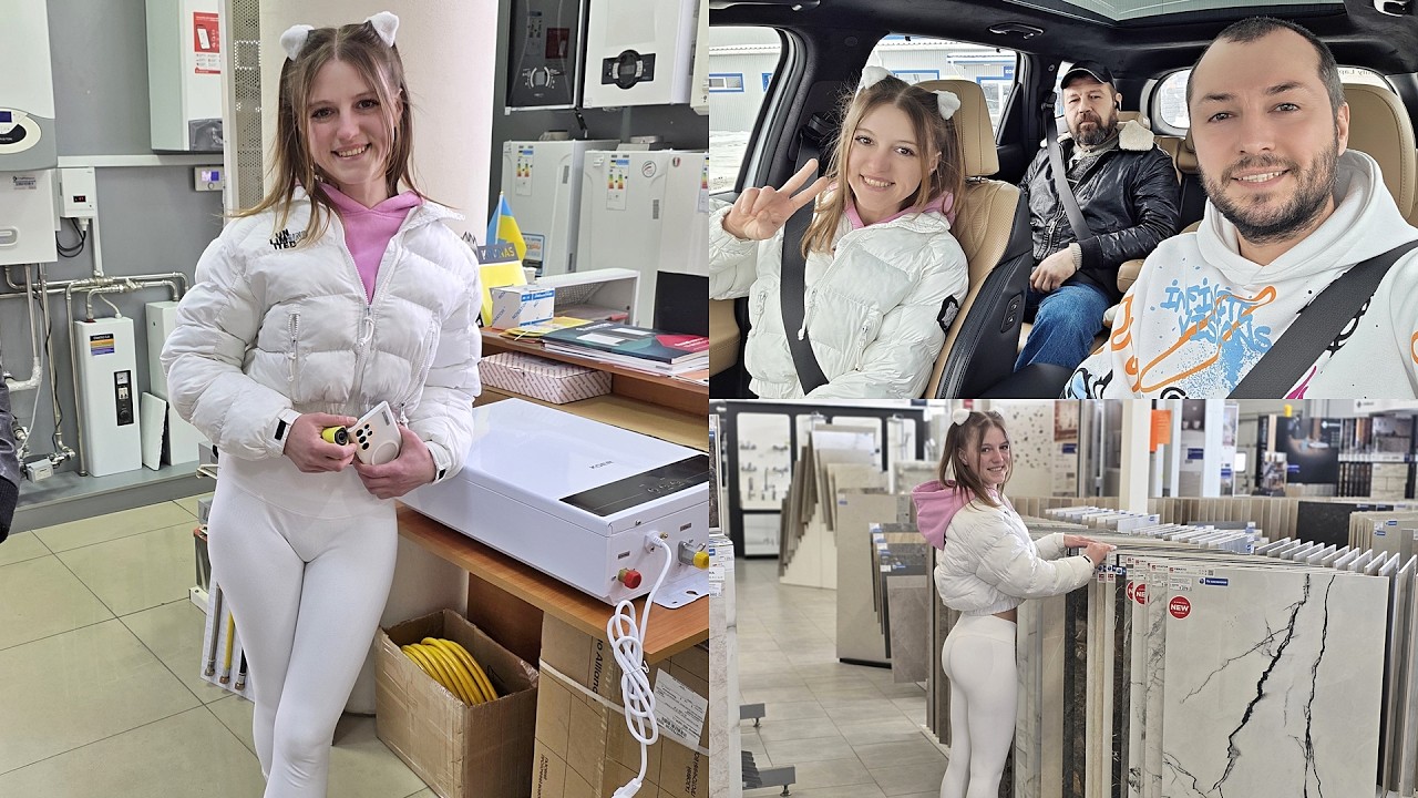 Купили газовую колонку. Папа в гостях