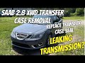 Saab 2.8 XWD Transfer Case Removal (Fix Transmission Leak on Input Shaft) Also Fluid Change