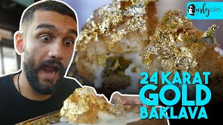 Luxurious Gold Baklava Served At A Turkish Restaurant In Dubai | I Love My Dubai S2E16 | Curly Tales