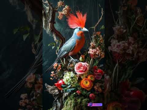 Whimsical Extravaganza: A Dance of Birds and Flowers" ✨🌿 Immerse yourself in a world of whimsy and