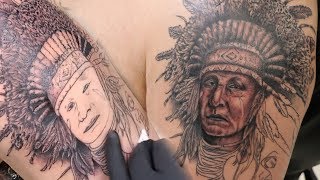 Realism Headdress Tattoo Timelapse 2