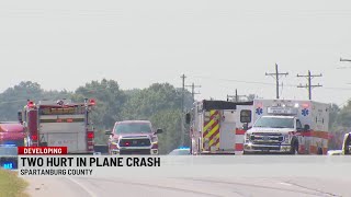 Plane crashes in Spartanburg County, 2 injured