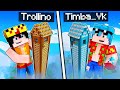 MINECRAFT: BASE TITÁN TROLLINO VS BASE TITÁN TIMBA 😱 Las TORRES más ALTAS de MINECRAFT