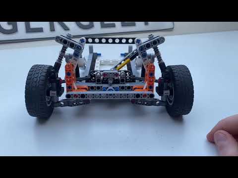 Lego MacPherson Strut Suspension with Realistic Geometry