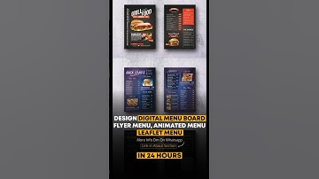 Design Trending Leaflet Menu, Flyer Menu, Digital Menu Board, Animated Menu, Restaurant Menu