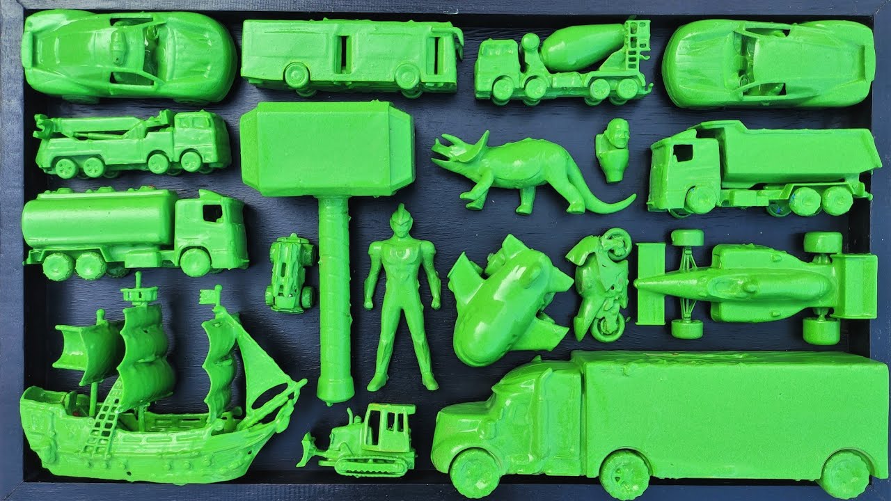 Membersihkan Mainan Mobil Balap, Truck Molen, Kereta Api, Tank Baja, Bus Telolet, Pesawat, Excavator