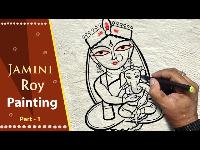 how to draw 'Jamini Roy painting' step by step in easy way - YouTube