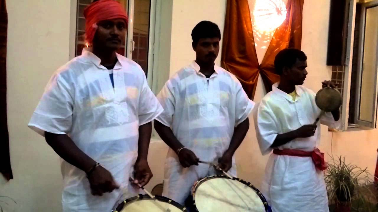 Dhakies Full Energetic Beating Dhak At The Midnight Of Ashthami Puja At Roorkees Durga Puja 2012