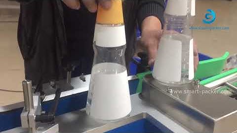 Cone shape bottle sauce oyster conical bottle neck body labeling machine testing video
