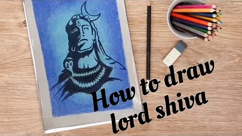 Lord Shiva Drawing with Oil Pastels step by step for beginners