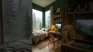 Rainy Forest Bedroom 🌲☕ Cozy Setup Goals