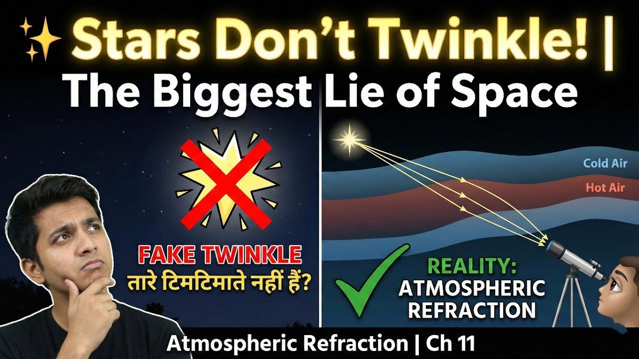 ​✨Stars Don't Twinkle!|तारे टिमटिमाते नहीं हैं?The Biggest Lie of Space|Atmospheric Refraction|Ch 11
