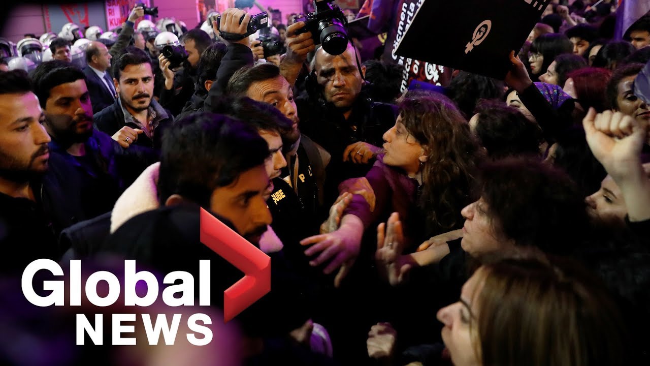 International Women's Day march in Turkey dispersed by riot police global television halifax