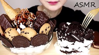 【大食い/咀嚼音】巨大チョコレートパフェ オレオチーズケーキを食べる OREO CHEESE CAKE【ASMR / EATING SOUNDS / MUKBANG / NO TALKING】