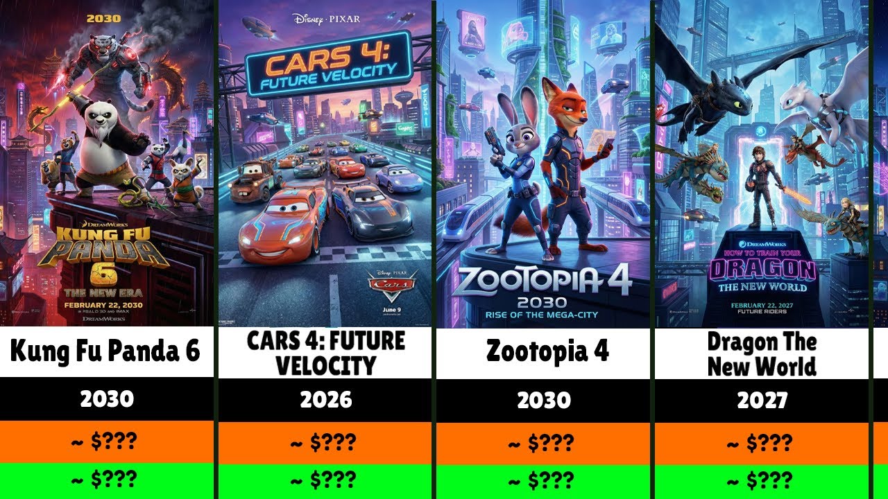 Complete List of Released & Upcoming Animated Movie Sequels. Disney vs DreamWorks. Comparison