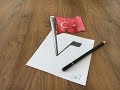 3D TÜRK BAYRAĞI ÇİZİMİ VE 10.YIL MARŞI (3D TURKISH FLAG DRAWING)