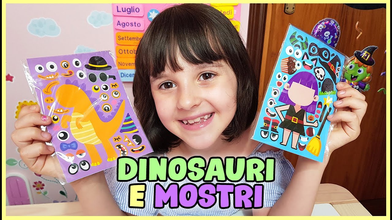 Creiamo dinosauri e mostri con gli adesivi!