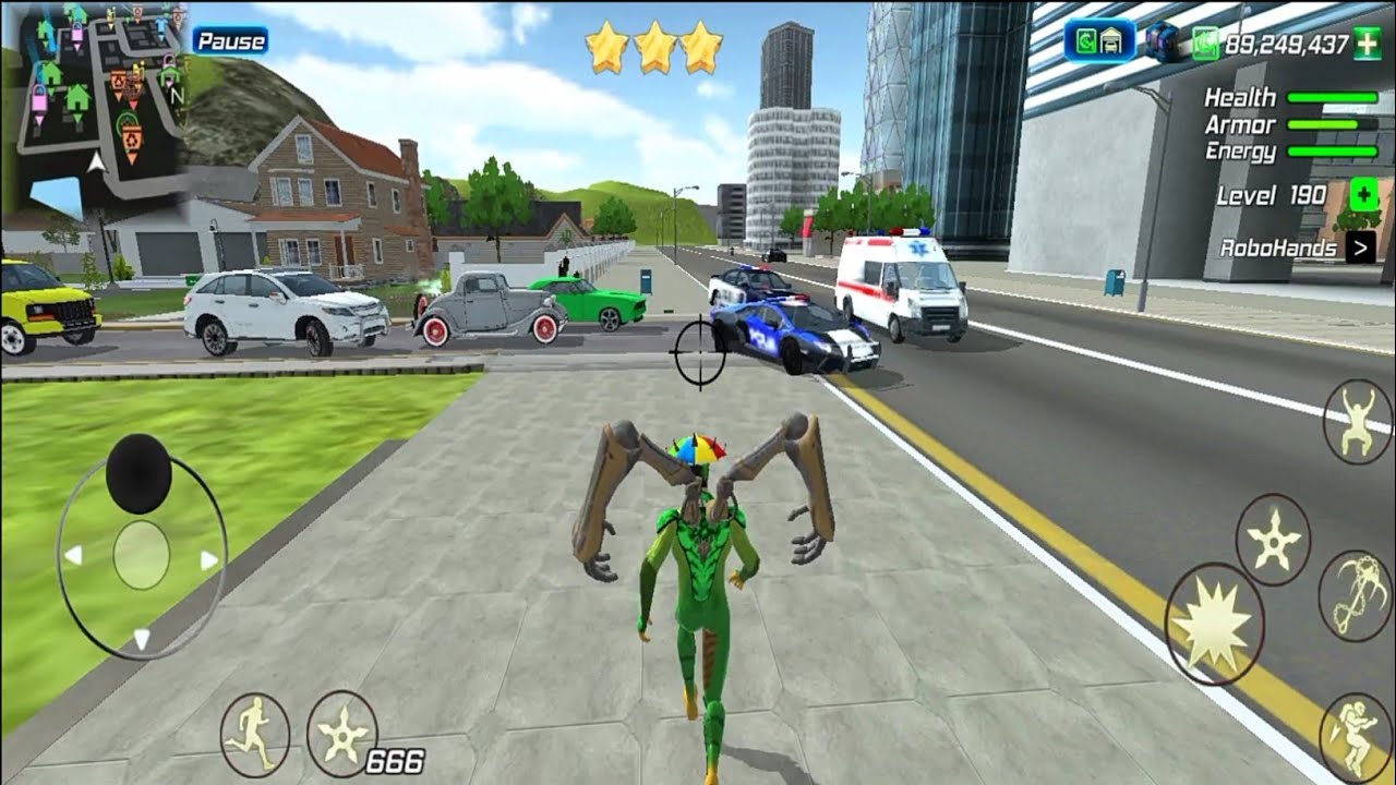 Rope Frog Ninja Hero Car Vegas; Tentacle Killing & Robohand